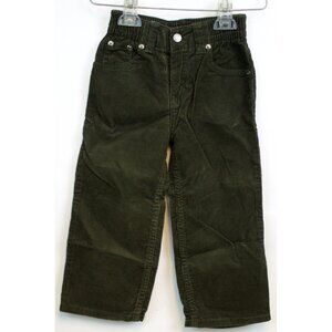 NWT GAP Army Green Olive Boy Corduroy Pants Sz 3 Snap Zip Closure 5 Pocket Jeans